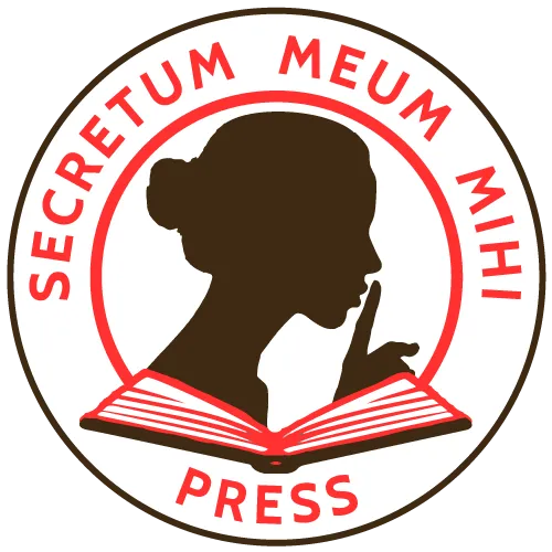 A circular logo with a silhouette of a woman in the middle holding her finger to her mouth as if to say, shhhh.