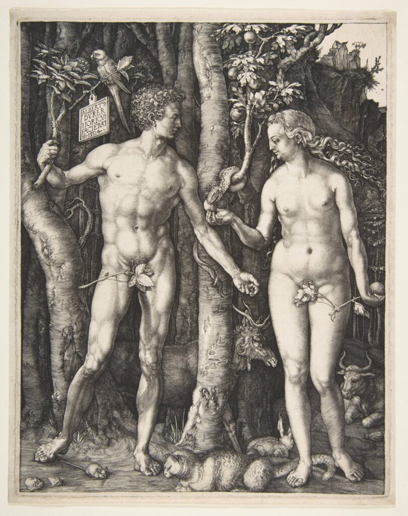 Albrecht Durer's 1504 print of Adam and Eve